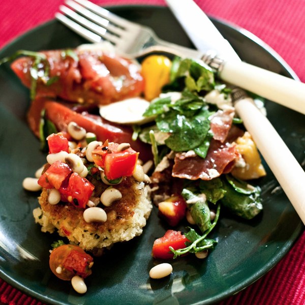 Savory black-eyed pea cakes