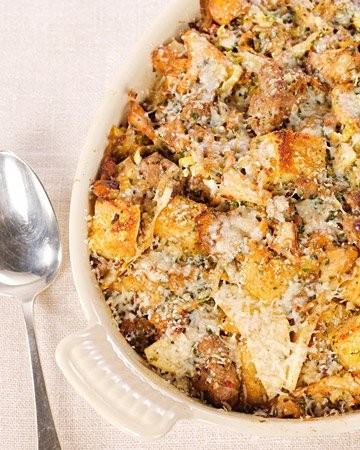 Savory bread pudding