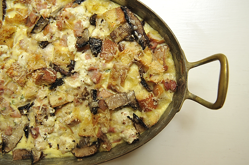 Savory bread pudding
