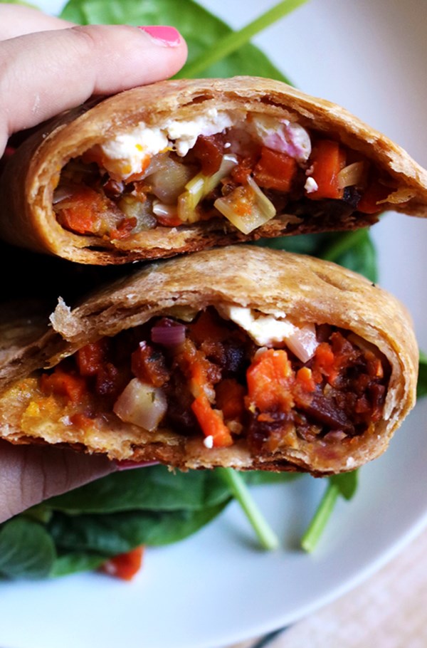 Savory carrot, leek, and goat cheese hand pies