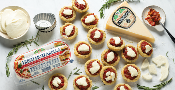 Savory cheese tartlets with spicy tomato jam