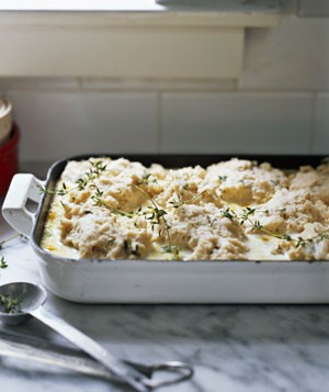 Savory corn cobbler
