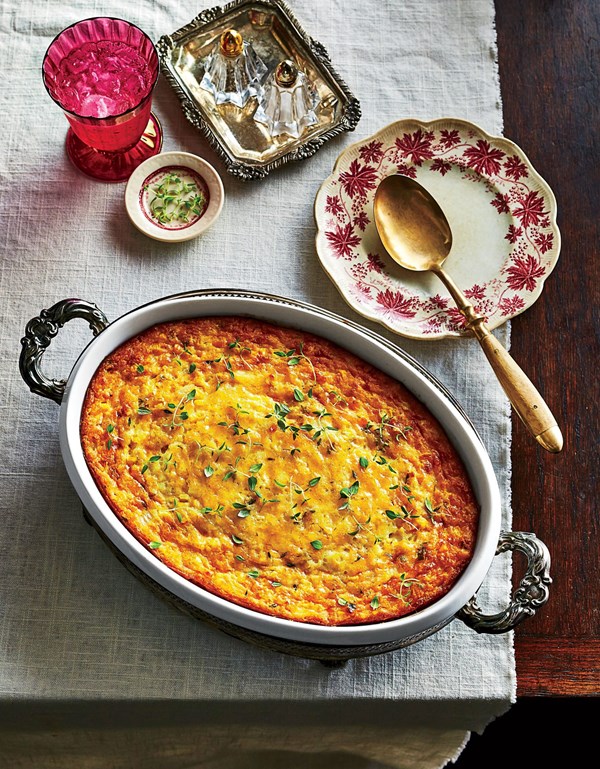 Savory corn pudding