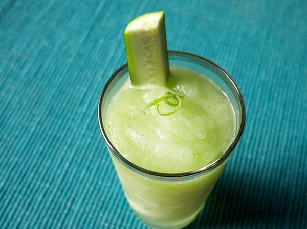 Savory cucumber and green Chartreuse frozen daiquiri