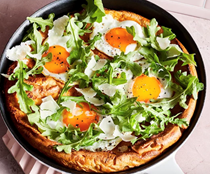 Savory Dutch baby with arugula & Parmesan