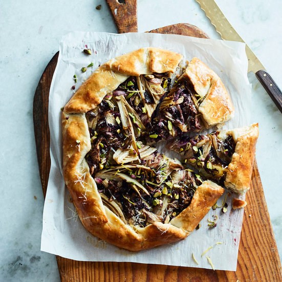 Savory galette with radicchio and endive