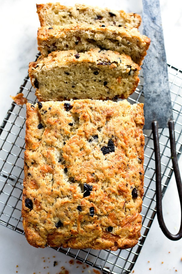 Savory Gruyere-olive bread