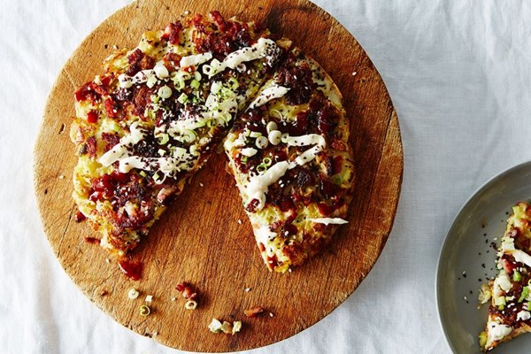 Savory Japanese cabbage pancake (Okonomiyaki)