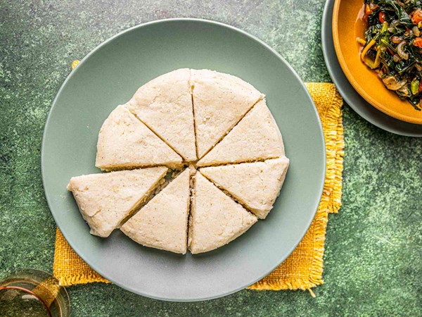 Savory Kenyan cornmeal porridge (Ugali)