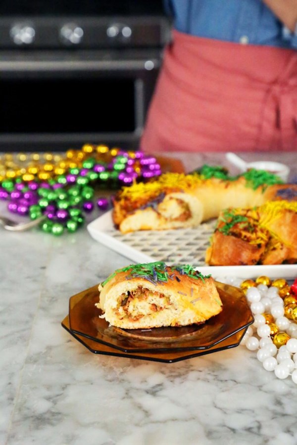 Savory king cake with Zatarain’s smoked sausage