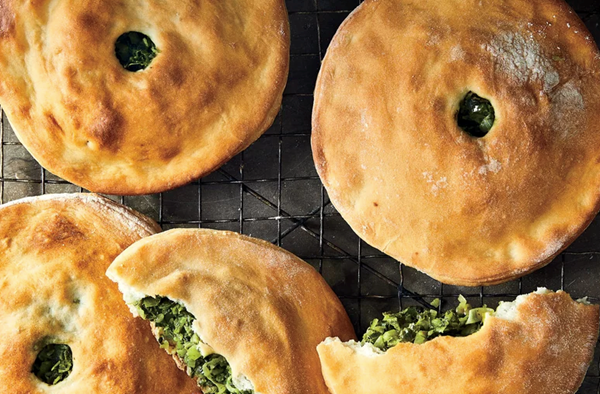 Savory leek and greens hand pies