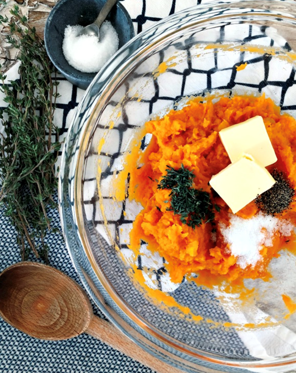 Savory mashed sweet potatoes