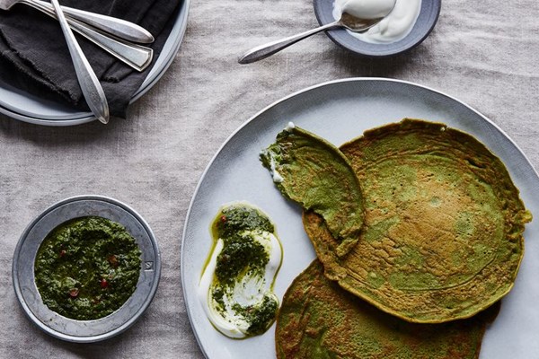 Savory mung bean pancakes