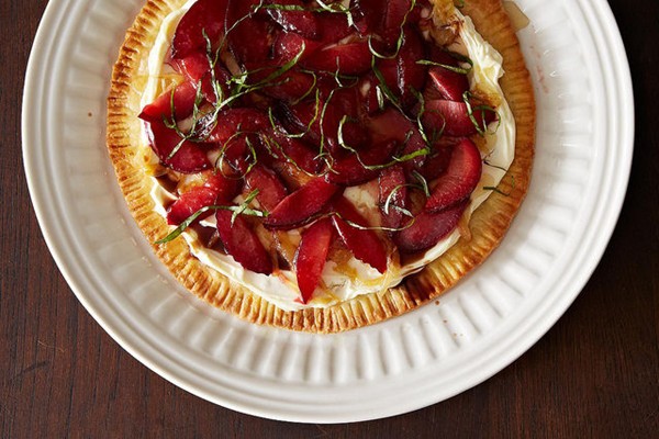 Savory plum tart