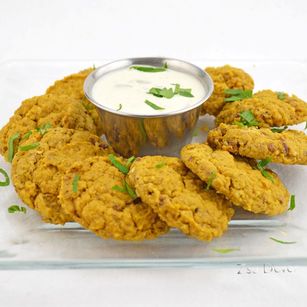 Savory pumpkin bites with green chile aioli