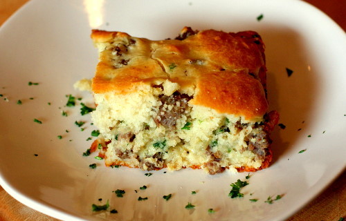 Savory sausage breakfast cake