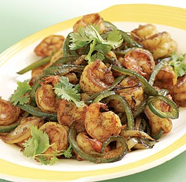 Savory shrimp fajitas
