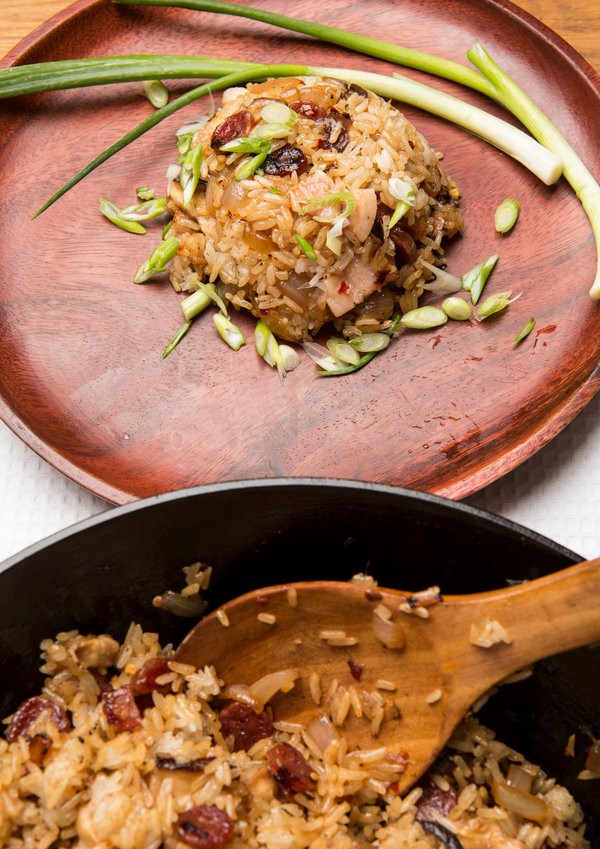 Savory sticky rice bowls (Or stir-fried sticky rice)