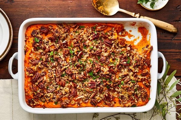 Savory sweet potato casserole