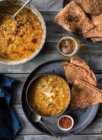 Savory teff pancakes