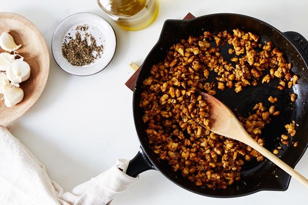 Savory tempeh crumbles
