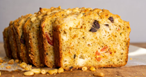 Savory tomato-black olive quick bread with feta and za'atar