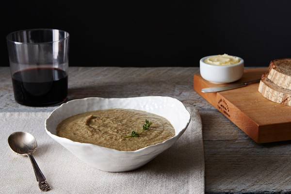 Savory wild mushroom soup
