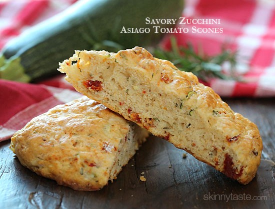 Savory zucchini Asiago tomato scones