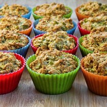 Savory zucchini muffins with green chiles