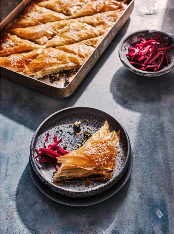 Savoury baklava pie