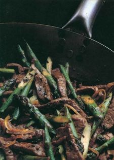 Savoury beef with asparagus