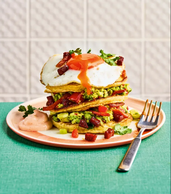 Savoury breakfast pancakes