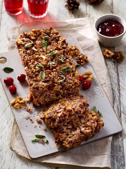 Savoury Christmas nut & cranberry loaf