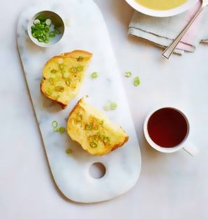 Savoury French toast with garlic butter