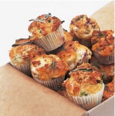 Savoury mini muffins with two flavourings