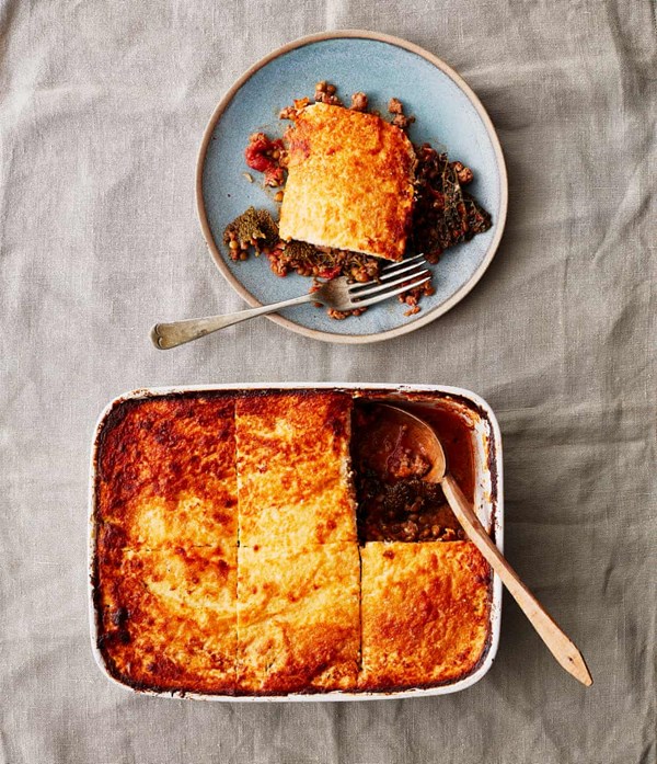 Savoy cabbage and fennel sausage 'lasagne'
