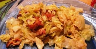 Savoy cabbage with bacon