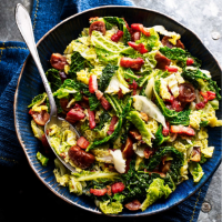 Savoy cabbage with pancetta and chestnuts