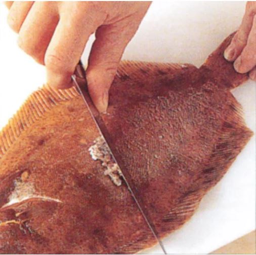 Scaling whole flat fish