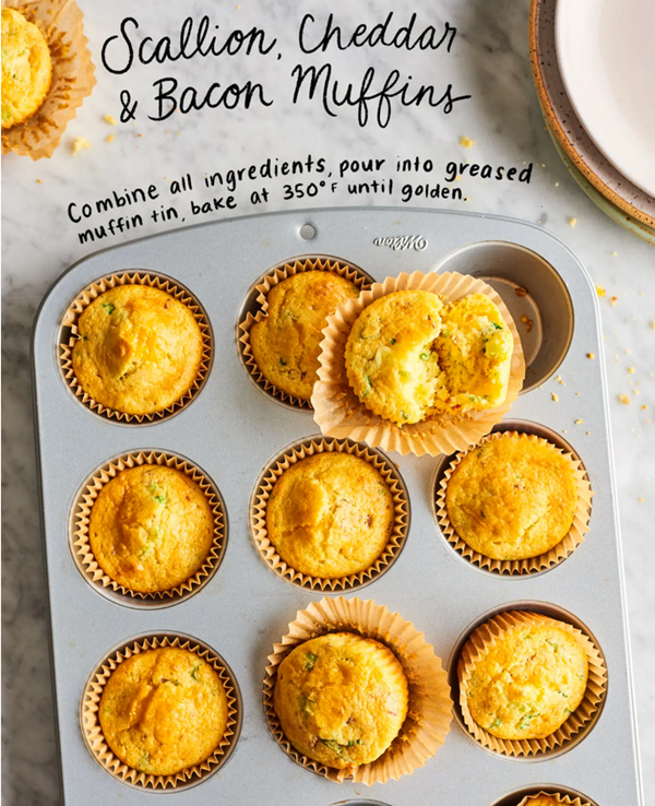 Scallion, cheddar, bacon muffins