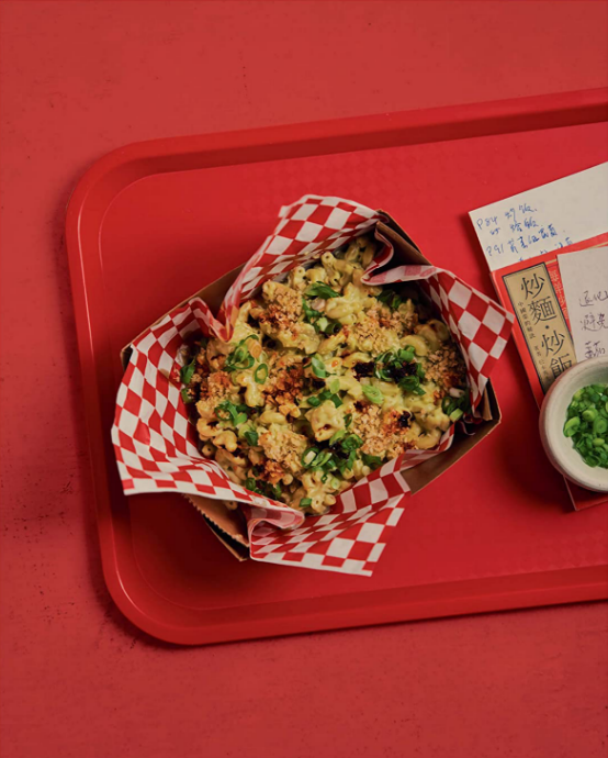 Scallion mac and "cheese"