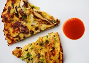Scallion shiitake pancakes