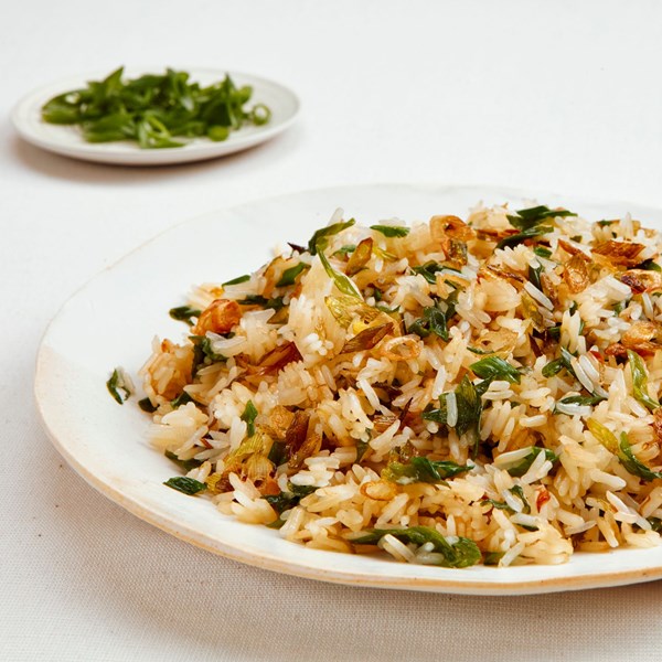 Scallion-speckled rice