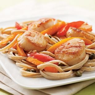 Scallop scampi with peppers