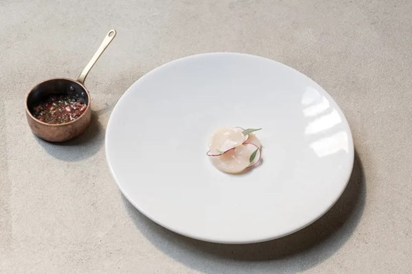 Scallop with strawberry sauce vierge