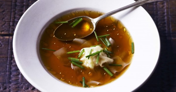 Scallop wonton soup