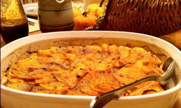 Scalloped butternut squash gratin 