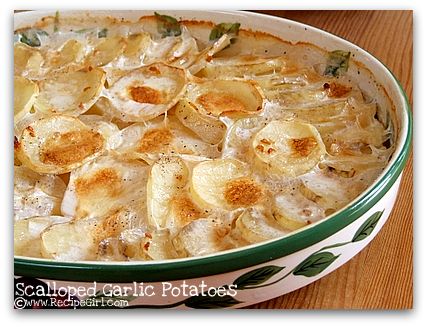 Scalloped garlic potatoes