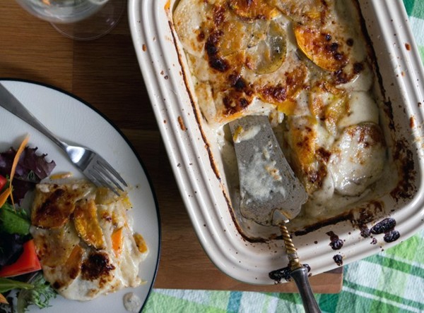 Scalloped potato gratin