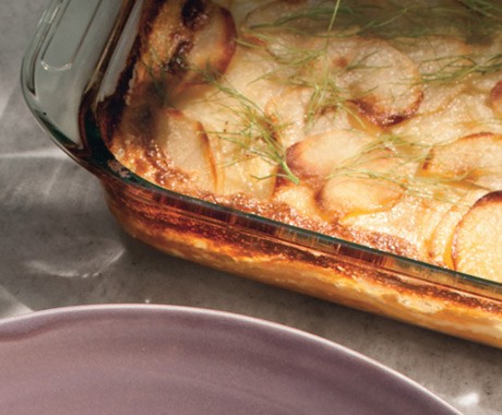 Scalloped potatoes and fennel